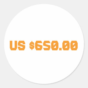 Sticker Rond Six cent cinquante dollars