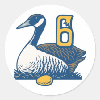 Sticker Rond Six Geese a-Laying