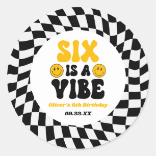 Sticker Rond Six Is A Vibe Rétro Sixième 6ème Anniversaire