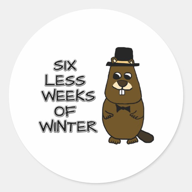 Sticker Rond Six semaines de moins d'hiver (Devant)