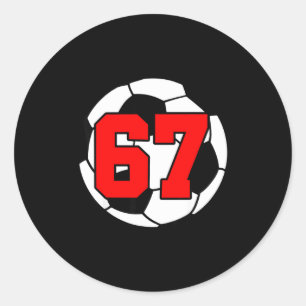 Sticker Rond Six Seven 67 Football 6 7 Mème Drôle 6-7 Gen Alpha