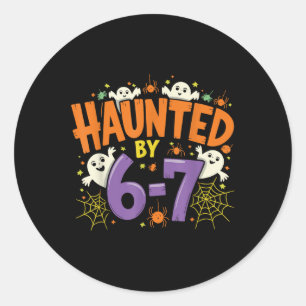 Sticker Rond Six Seven 6 7 Halloween squelette main fantôme