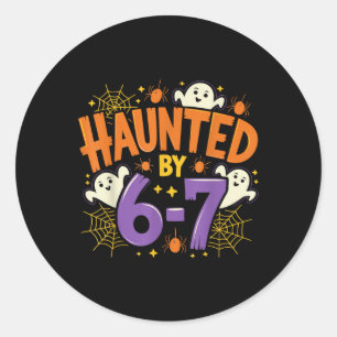 Sticker Rond Six Seven 6 7 Halloween squelette main fantôme