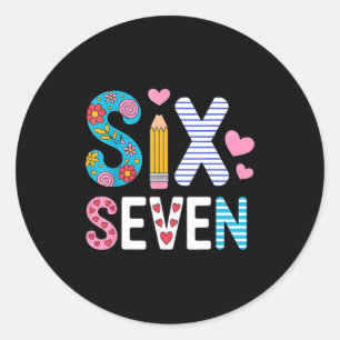 Sticker Rond Six Seven 6 7 Mème Professeur 