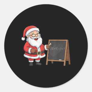 Sticker Rond Six Seven 6 7 Mème Santa Noël Xmas Professeur Nu