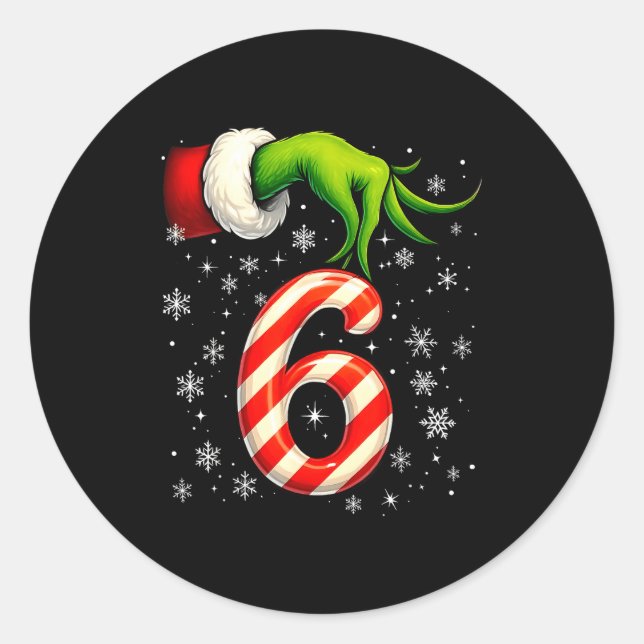 Sticker Rond Six Seven Funny Christmas Couple Matching Meme  (Devant)
