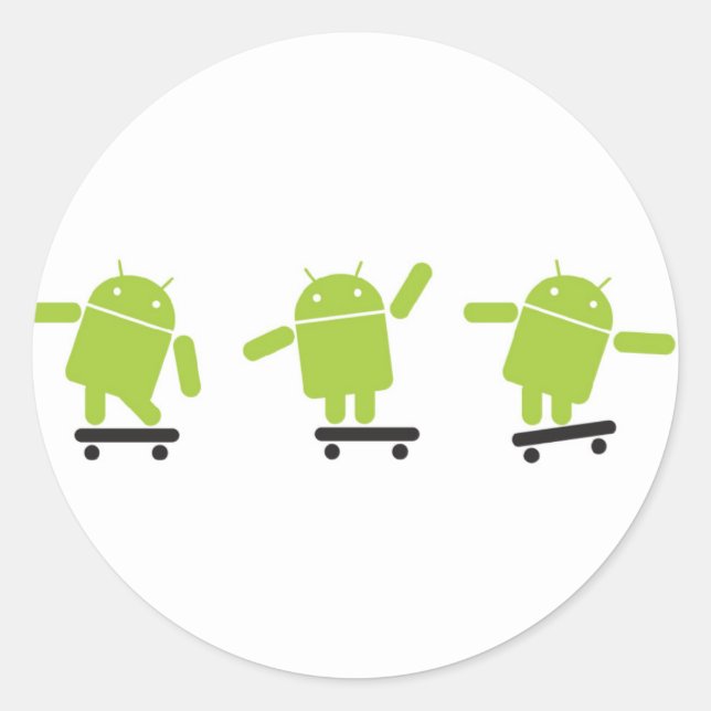 Sticker Rond Skateboard Android (Devant)