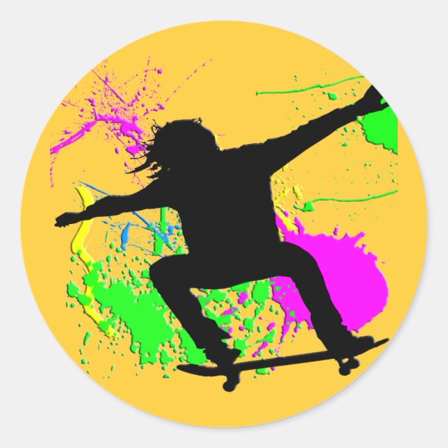 Sticker Rond Skateboard Extreme (Devant)