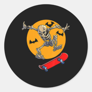 Sticker Rond Skateboard Skeleton Hommes Garçons Skateboard Skat
