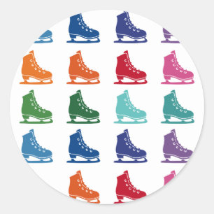 Sticker Rond Skates Colorful Fun Array