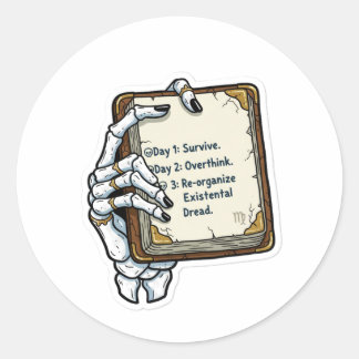 Sticker Rond Skeletal Hand Existential Dread Planner | Humorous