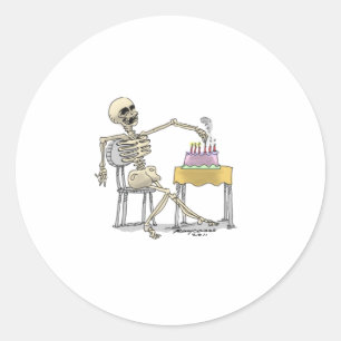Sticker Rond SKeLeToN BiRtHdAy CaKe