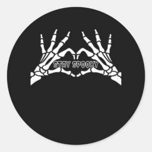 Sticker Rond Skeleton Coeur Et Mains Design Classique