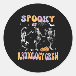 Sticker Rond Skeleton Équipage de radiologie Éffrayante Radiolo