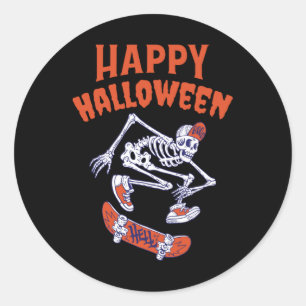 Sticker Rond Skeleton Halloween