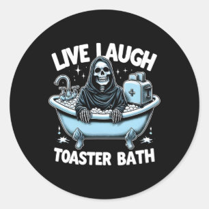 Sticker Rond Skeleton Halloween Live Lauder Toaster Bath Design