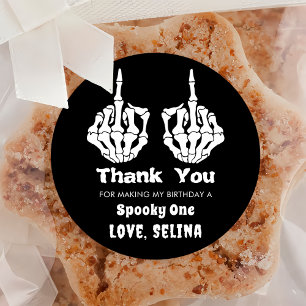 Sticker Rond Skeleton Halloween mignonne Fête d'anniversaire Gh