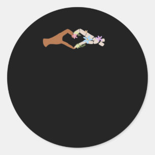 Sticker Rond Skeleton Hands Heart Show Basic