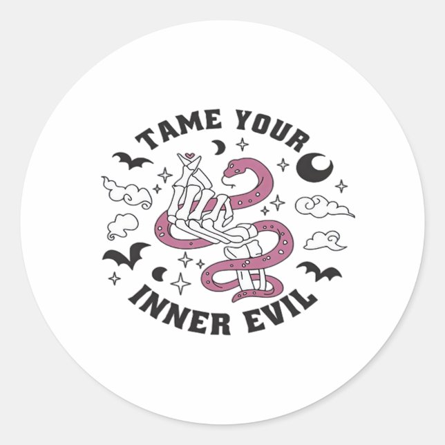 Sticker Rond Skeleton Main Making Heart (Devant)