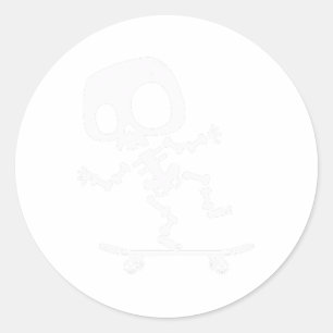 Sticker Rond Skeleton Skateboard Halloween Costume amusant Skat