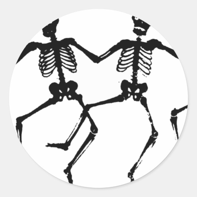 Sticker Rond Skeletons dansants (Devant)