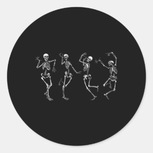 Sticker Rond Skeletons De Danse Halloween Danse De La Mort Maca