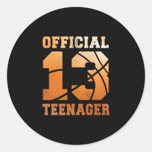 Sticker Rond Sketll 13e anniversaire officiel adolescent garçon