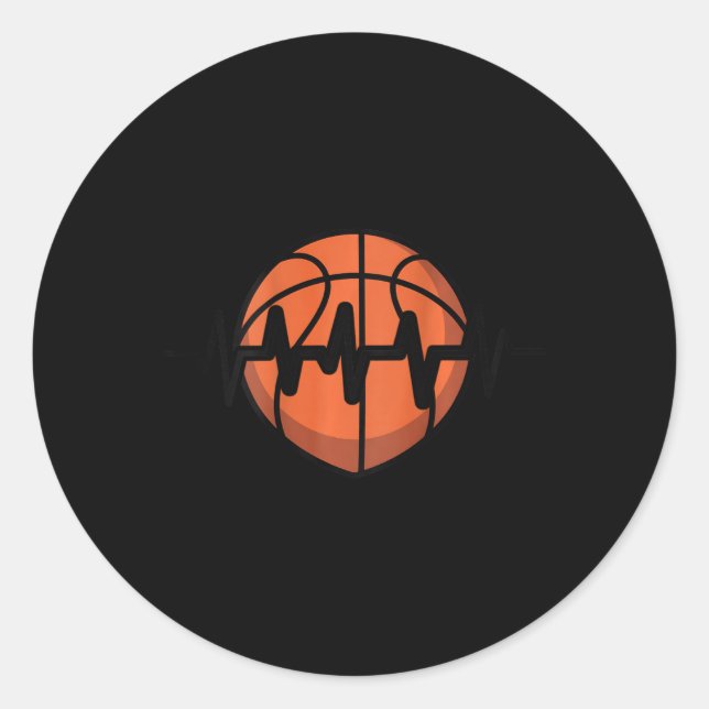 Sticker Rond Sketll Heartbeat Pulse Design  (Devant)