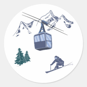 Sticker Rond Ski