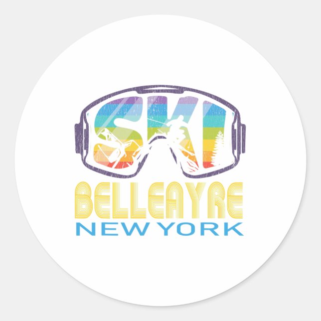 Sticker Rond Ski Belleayre New York Vacances ski (Devant)
