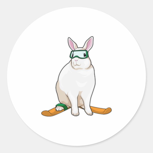 Sticker Rond Ski Bunny Skier (Devant)