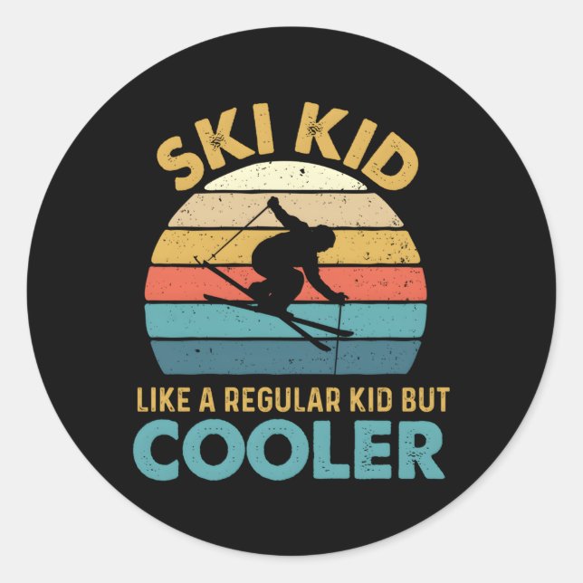 Sticker Rond Ski Comme Un Ski Régulier Mais Er Skier (Devant)