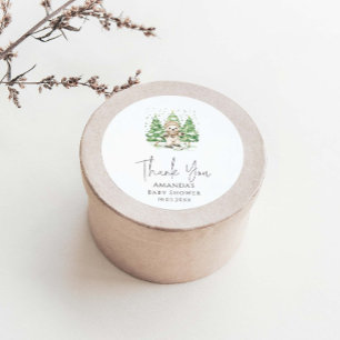 Sticker Rond Ski dans le Baby shower d'hiver de la parentalité