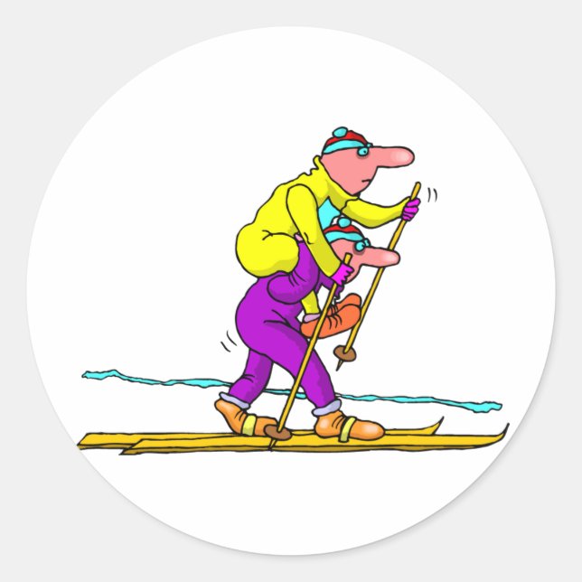 Sticker Rond Ski de pays croisé (Devant)