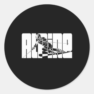 Sticker Rond Ski De Snowboard Sports D'Hiver Ski Alpin