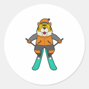 Sticker Rond Ski de Tiger