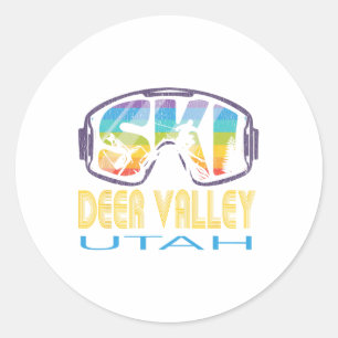 Sticker Rond Ski Deer Valley Utah Vacances ski