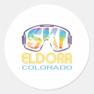 Sticker Rond Ski Eldora Colorado Vacances ski