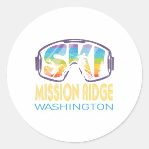 Sticker Rond Ski Mission Ridge Washington Vacances de ski