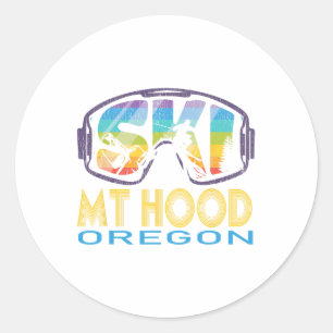 Sticker Rond Ski Mont Hood Oregon Vacances ski
