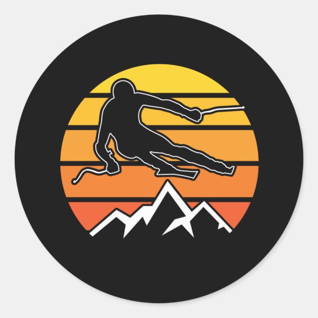 Sticker Rond Ski rétroactif (Devant)