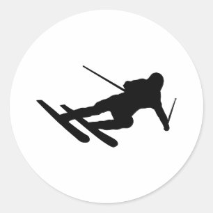 Sticker Rond ski ski alpin ski