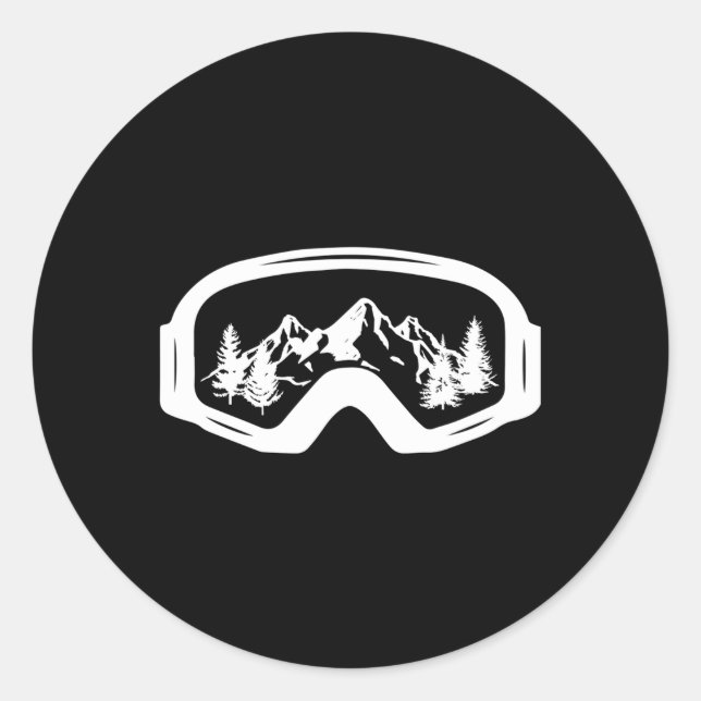 Sticker Rond Ski Ski Snowboard Goggles Snow Wintersport Ski (Devant)