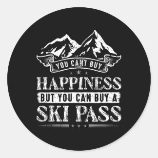 Sticker Rond Ski Snow Mountains Skiing