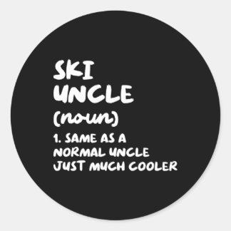 Sticker Rond Ski Uncle Definition Skiing Funny Sports