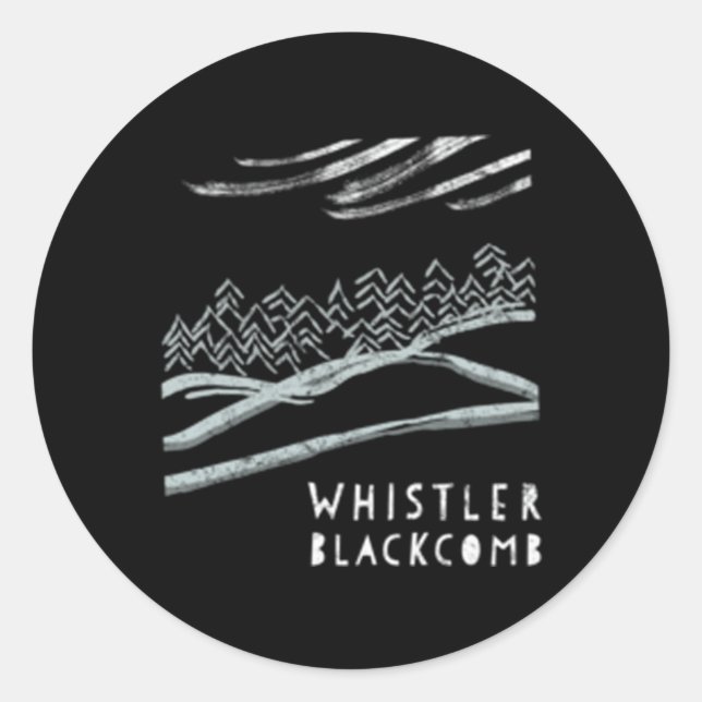 Sticker Rond Ski Whistler Snowy Mountain Slope (Devant)