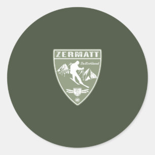 Sticker Rond Ski Zermatt Suisse