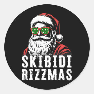Sticker Rond Skibidi Rizzmas Noël Rizz Père Noël Charisme