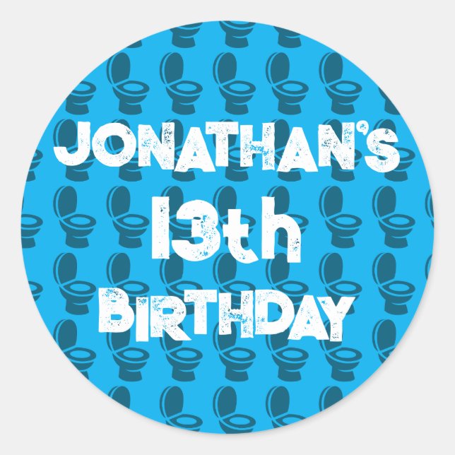 Sticker Rond Skibidi Toilet fête d'anniversaire (Devant)