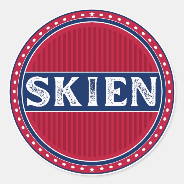 Sticker Rond Skien City Pride Emblem – Norwegian Identity (Devant)